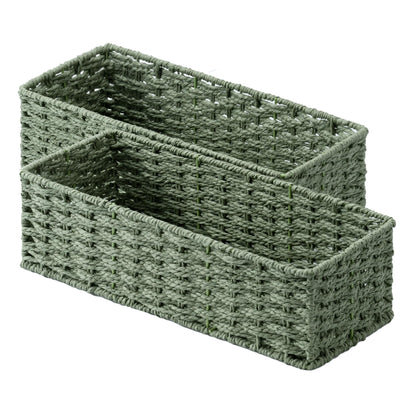 StorageWorks Wicker Toilet Paper Basket, Toilet Tank Basket for Bathroom