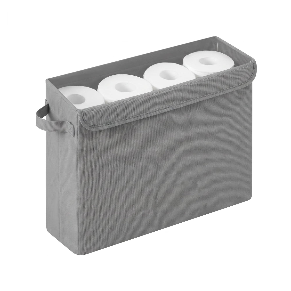 Cupic Cupid Bathroom Toilet Paper Storage - Toilet Paper Baskets with Lid, Holds 12 Regular or 9 Mega Rolls, Extra Cover Slim Tissue Holder Cabinet, Narrow Container Bin Organizer Box Black