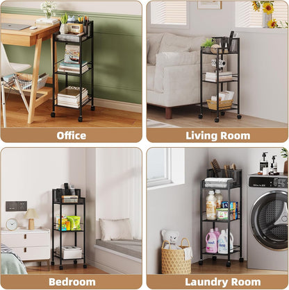 VITVITI Metal Hair Tool Organizer Shelf, Bathroom Storage Shelf Cart, Black