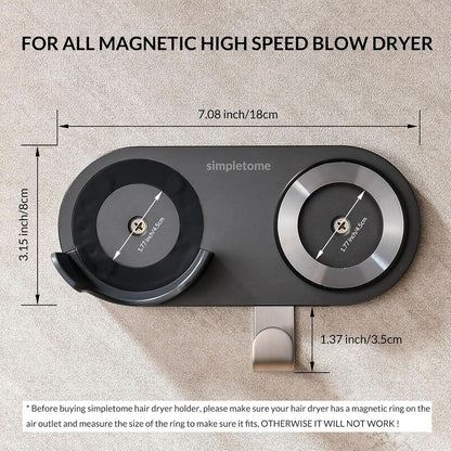 Magnetic Hair Dryer Holder Wall Mount for Most High Speed Blow Dryer