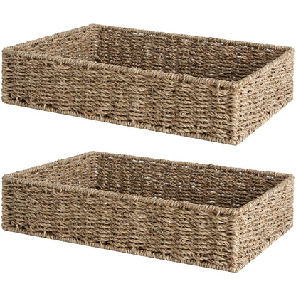StorageWorks Wicker Toilet Paper Basket, Toilet Tank Basket for Bathroom