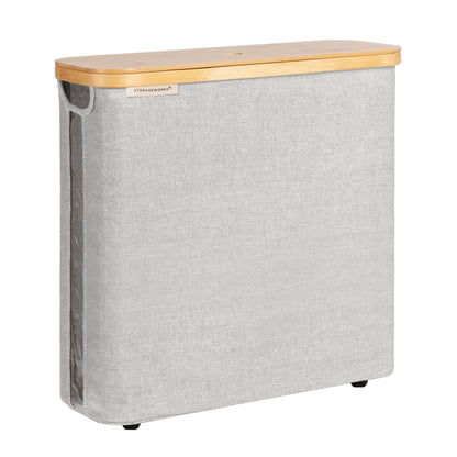 StorageWorks Toilet Paper Storage Basket with Bamboo Lid & Window