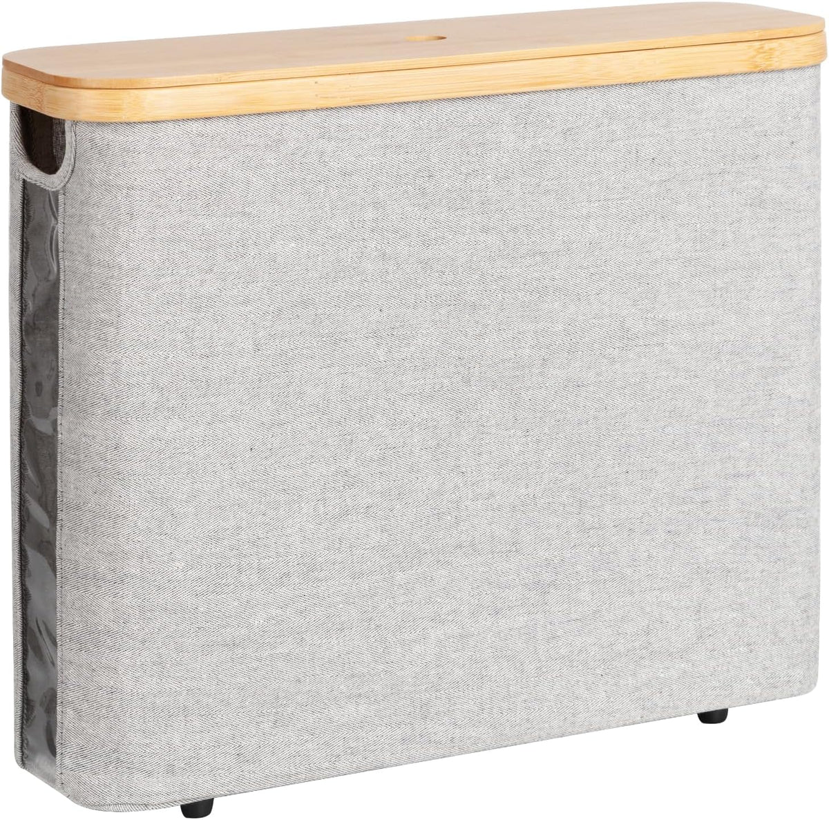 StorageWorks Toilet Paper Storage Basket with Bamboo Lid & Window