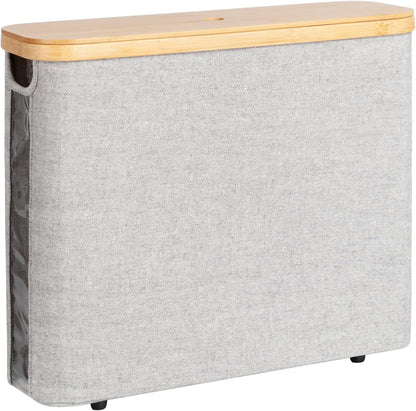 StorageWorks Toilet Paper Storage Basket with Bamboo Lid & Window