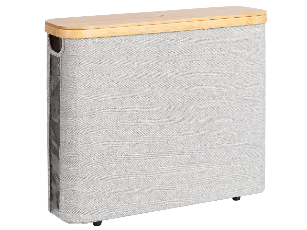 StorageWorks Toilet Paper Storage Basket with Bamboo Lid & Window